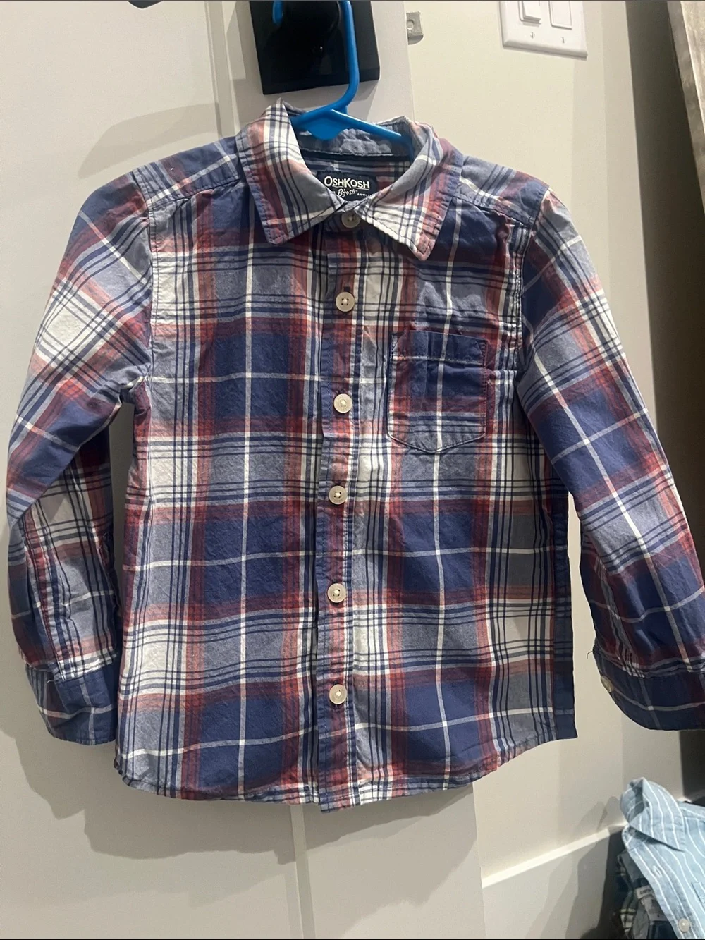 OshKosh B'gosh Plaid Button-Down Shirt - Blue & Red